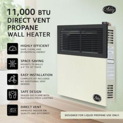 11,000 BTU Direct Vent Liquid Propane Wall Mount Heater