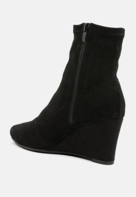 Womens Yara Microfiber Wedge Sock Boots