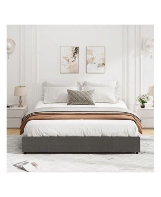 gaomon Platform Bed Frame, Fabric Upholstered With 4 Storage Drawers, No Box Spring Needed, Wooden Slats Support, Noise Free, Easy Assembly - Full