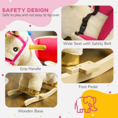 Kids Rocking Horse, Unicorn with Realistic Sounds for 18-36 Months
