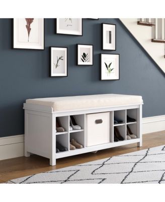 Solid Wood Entryway Bench - 1 Bins & 2 Shoe Divider