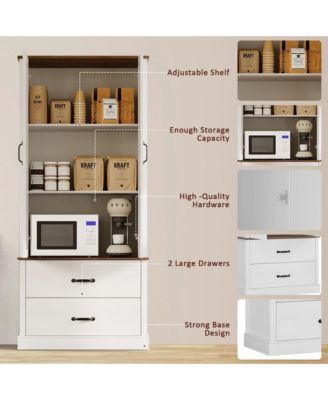 Kitchen Cabinet with Drawers and Door Cabinets, High Pantry Cabinets for Kitchen, Dining Room, Living Room