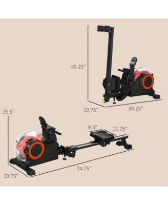Foldable Water Rowing Machine with Wheels for Home Gym,