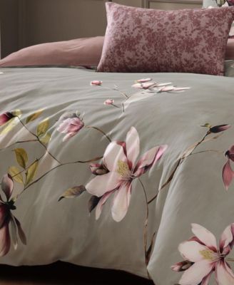 Purple Lilies Bedding 5 Piece Queen Size Reversible Comforter Set