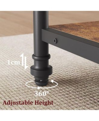 1Pc MDF 47-Inch Round, 1.59-Inch Thick Top with Storage Shelves & Roman Metal Legs Dining Table