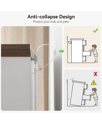 Modern 5 Drawers Dresser, Chest of Drawers Closet Organizers and Storage Clothes, Modern Dressers(White and Brown)