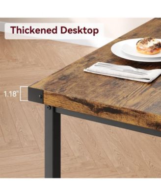 3 Piece Metal Wood Farmhouse Kitchen Dining Table Set