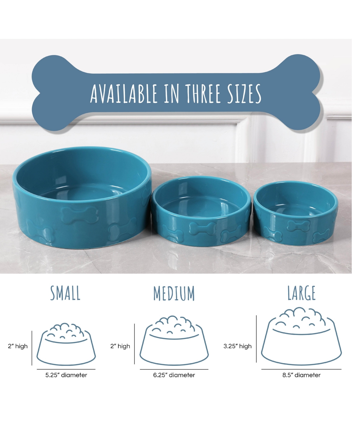 Park Life Designs Set of two Classic Collection ceramic food and water pet bowls