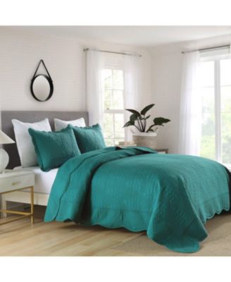 3 Piece 100% Cotton Christmas Tree Bedspread Set Coverlet Set Lightweight Quilt Set Queen