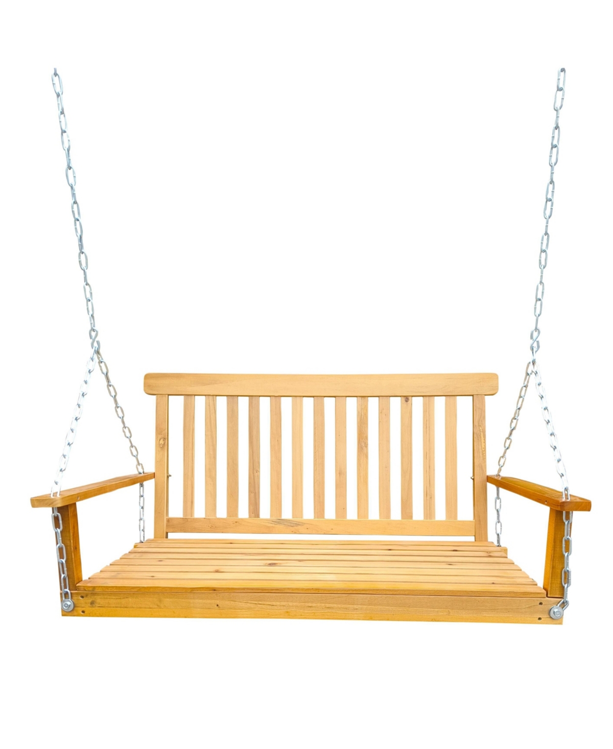 Slickblue Front Porch Swing with Armrests Comfortable Outdoor Seating for Relaxation