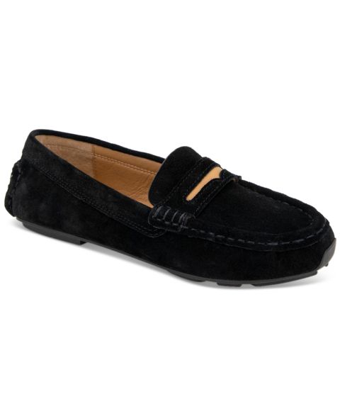 Женские туфли Gentle Souls Madison Loafer Flats, цвет: Чёрный замшевый