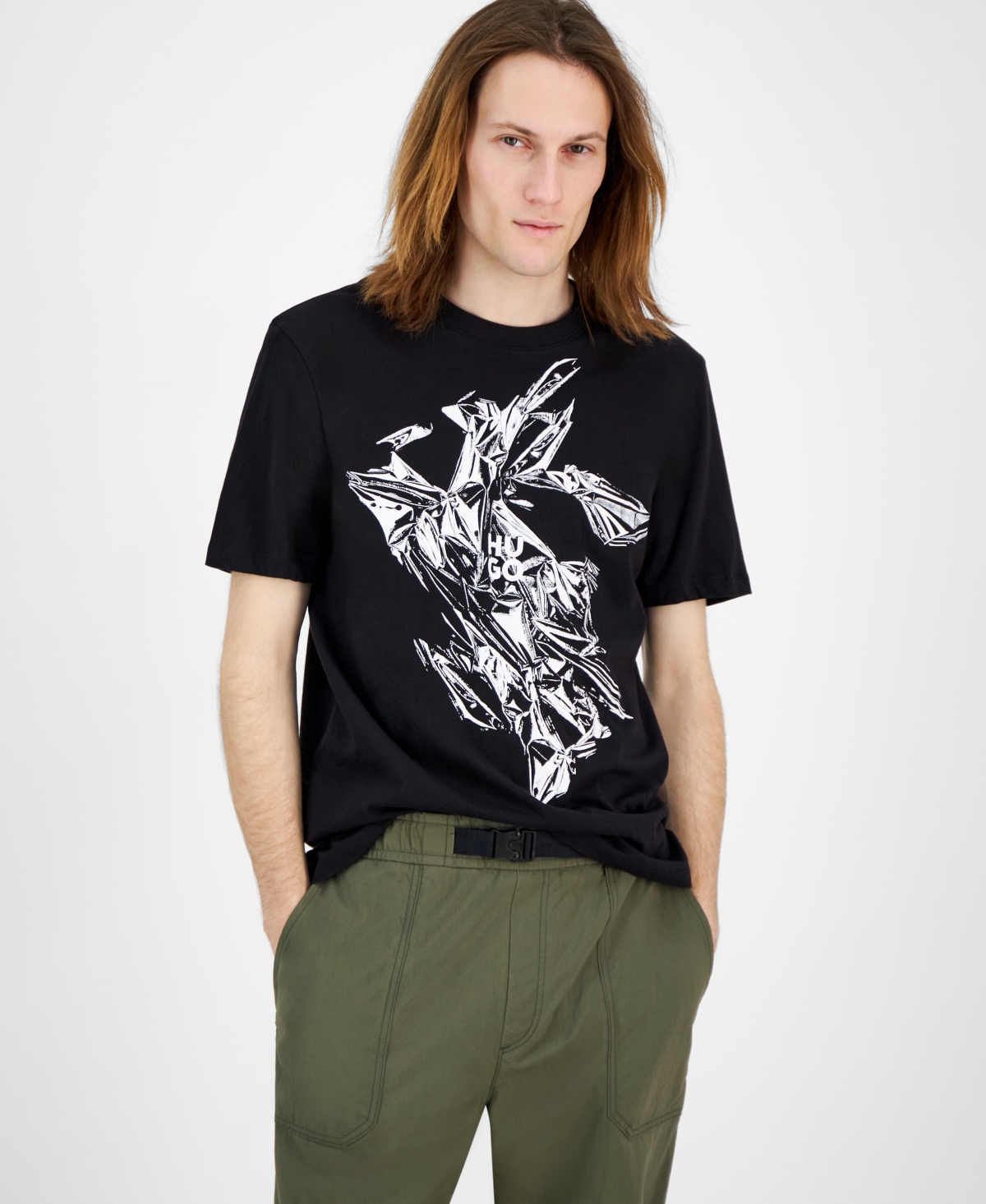 Hugo Boss Men's Diakromio Short Sleeve Crewneck Logo Graphic T-shirt In Black