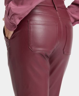 Women's Faux Leather Straight Ankle Pants