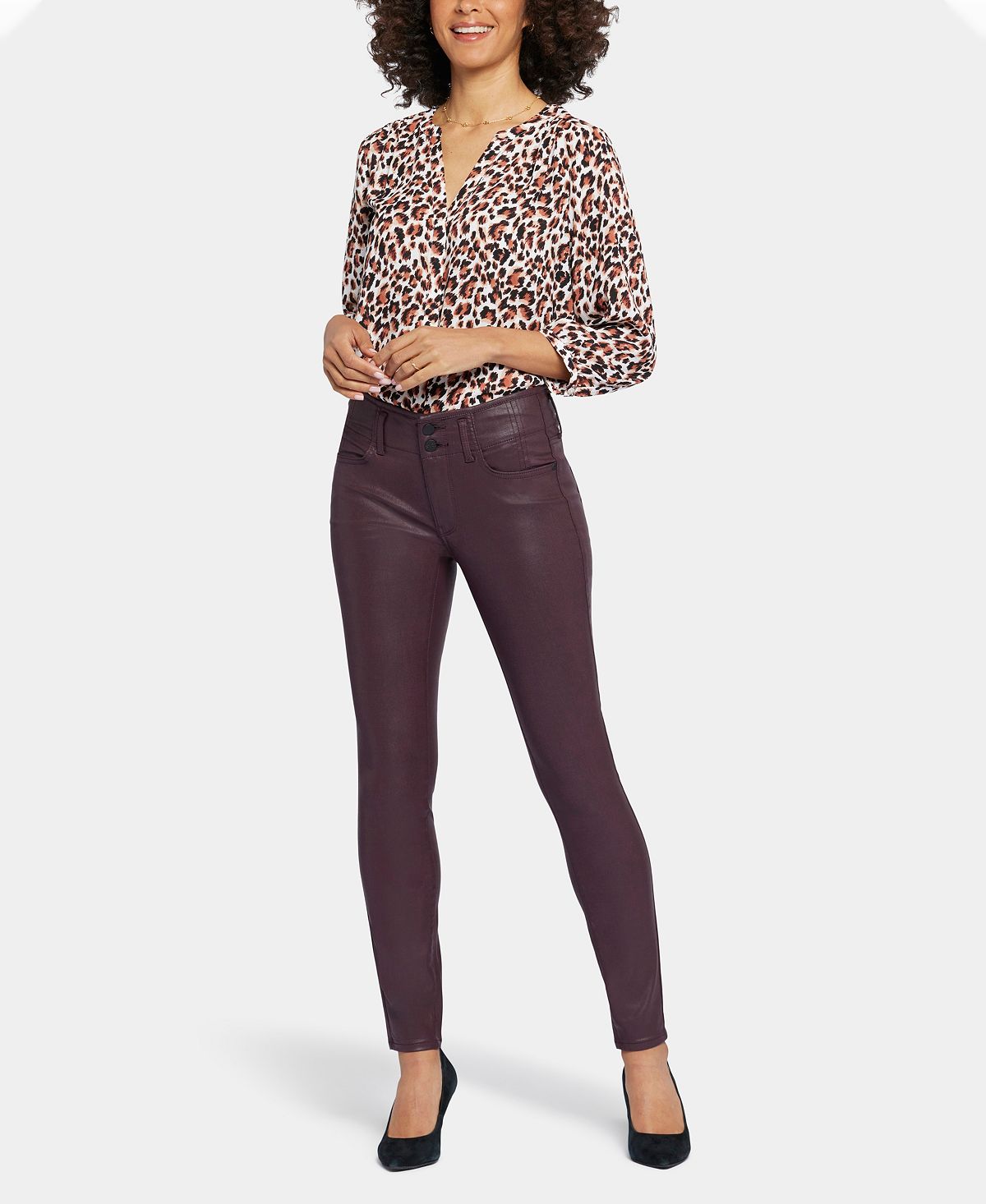 NYDJ Women's Coated Ami Skinny Jeans view 1 — MAYCSS fashion products