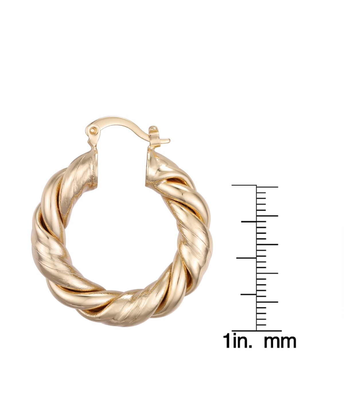 Macy's Gold-plated Twist Hoop Earrings In Gold