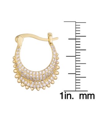 Cubic Zirconia Pave Hoop Earrings