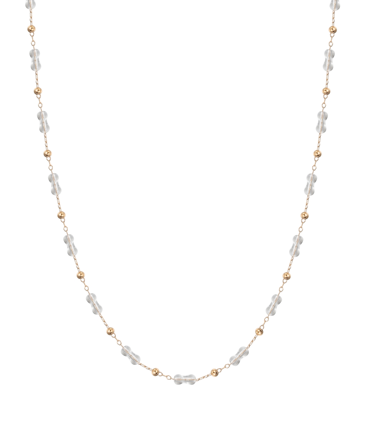 Shop Macy's Gold-plated Clear Crystal Necklace
