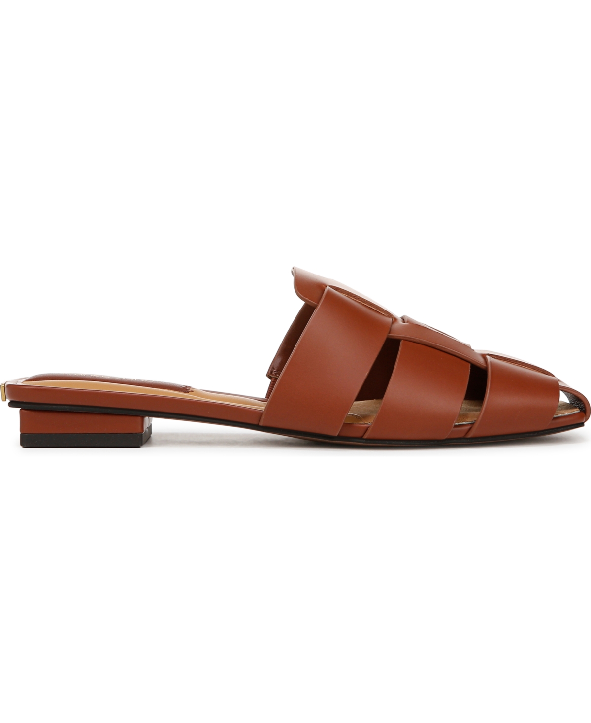 Franco Sarto Women's Tavana Fisherman Square Toe Flat Mules In Acorn Brown Leather