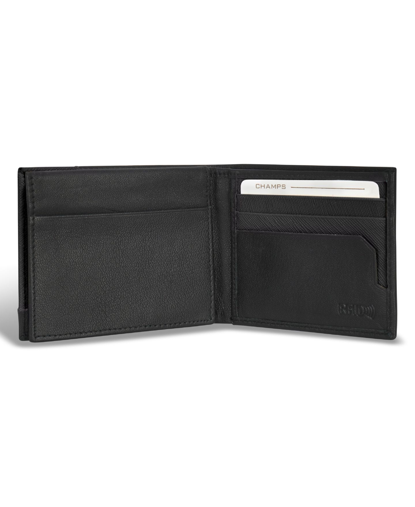 Мужской кошелёк CHAMPS Iconic Collection Leather Top Wing Wallet, цвет: Чёрный — фото 4