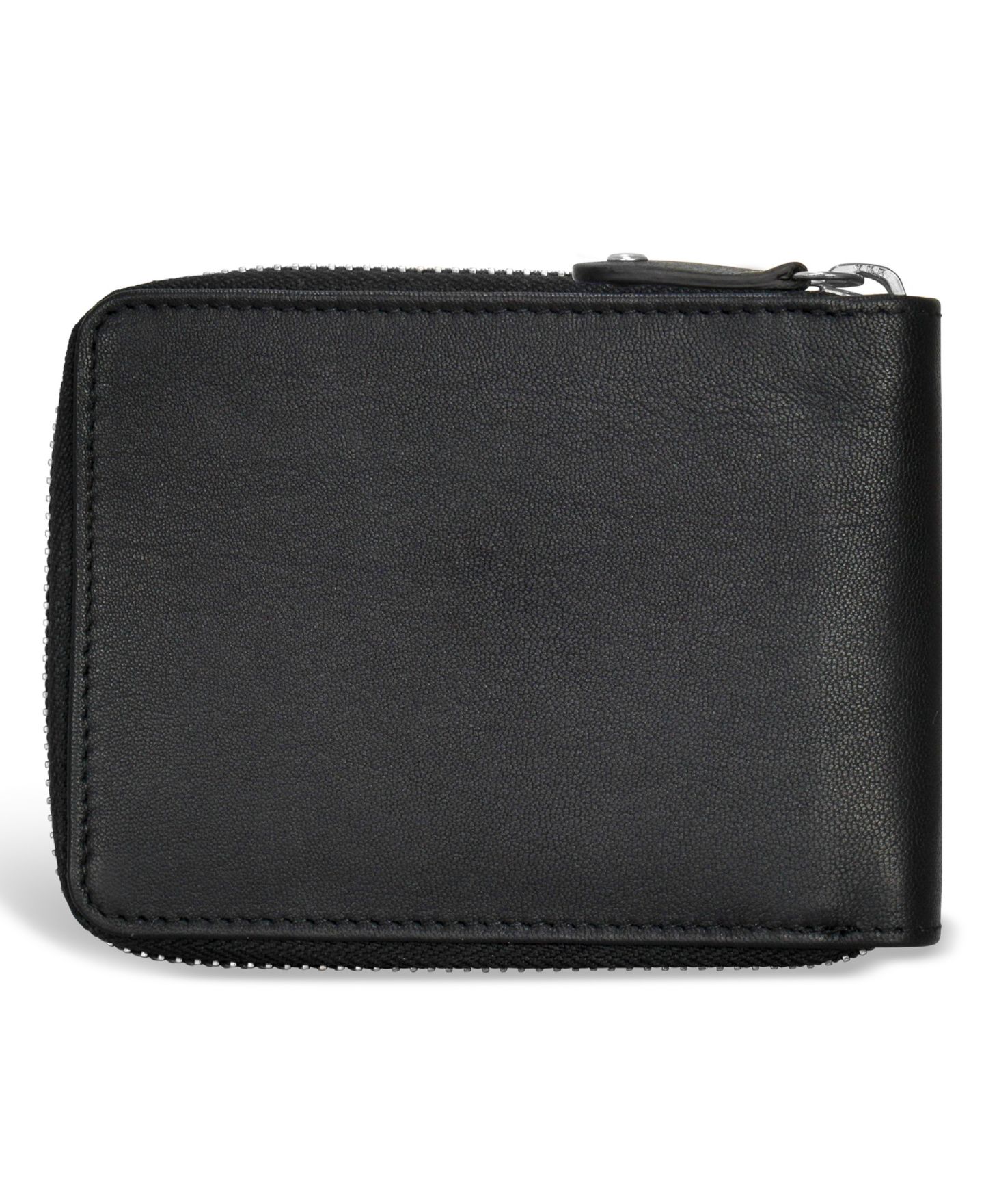Мужской кошелёк CHAMPS Iconic Collection Leather Zip Around Wallet, цвет: Чёрный / Слоновая кость — фото 2