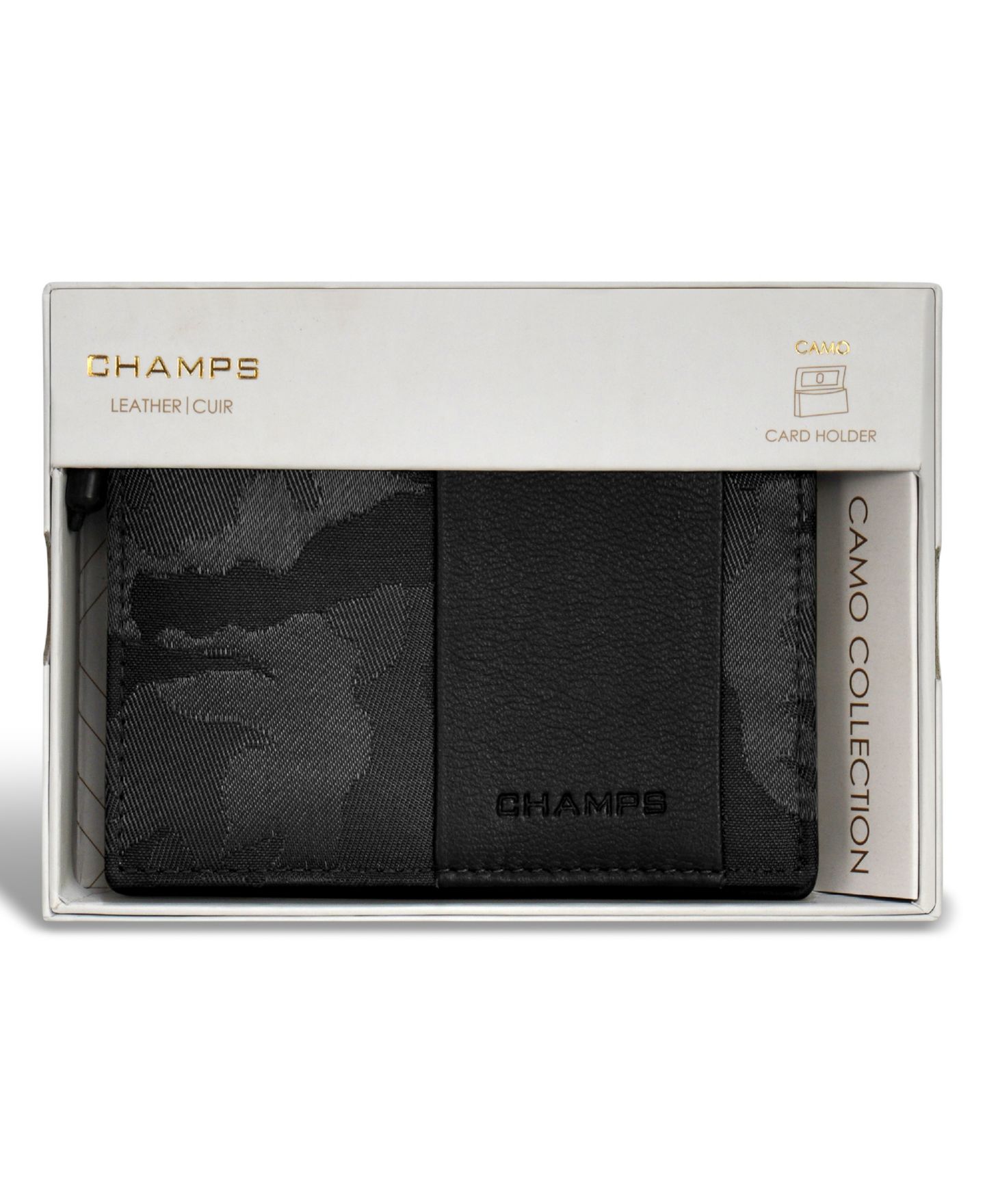 Мужская кожаная картхолдер Champs Camo Collection, цвет: Чёрный — фото 5