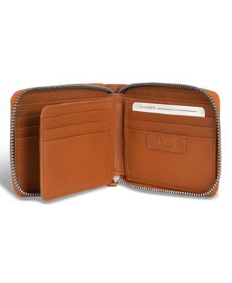 Men's Denim Collection Leather Zip Around Wallet