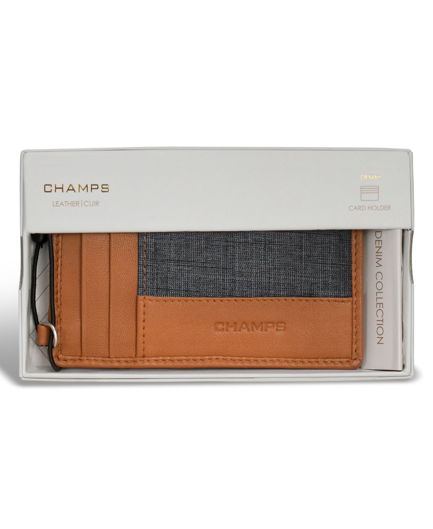 Мужской тонкий кожаный картхолдер Champs Denim Collection, цвет: Чёрный — фото 5