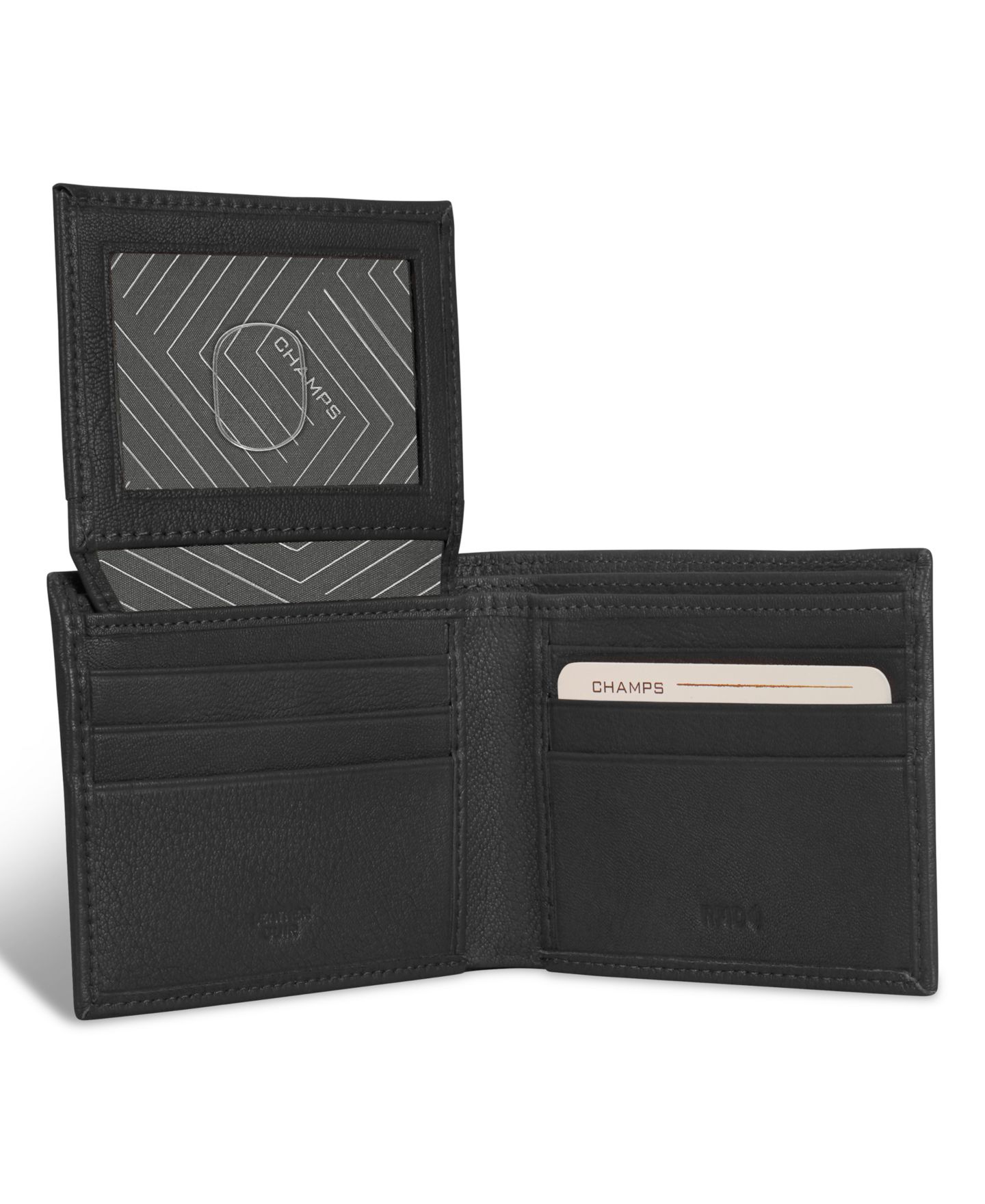 Мужской кошелёк CHAMPS Onyx Collection Leather Top Wing Wallet, цвет: Чёрный — фото 4