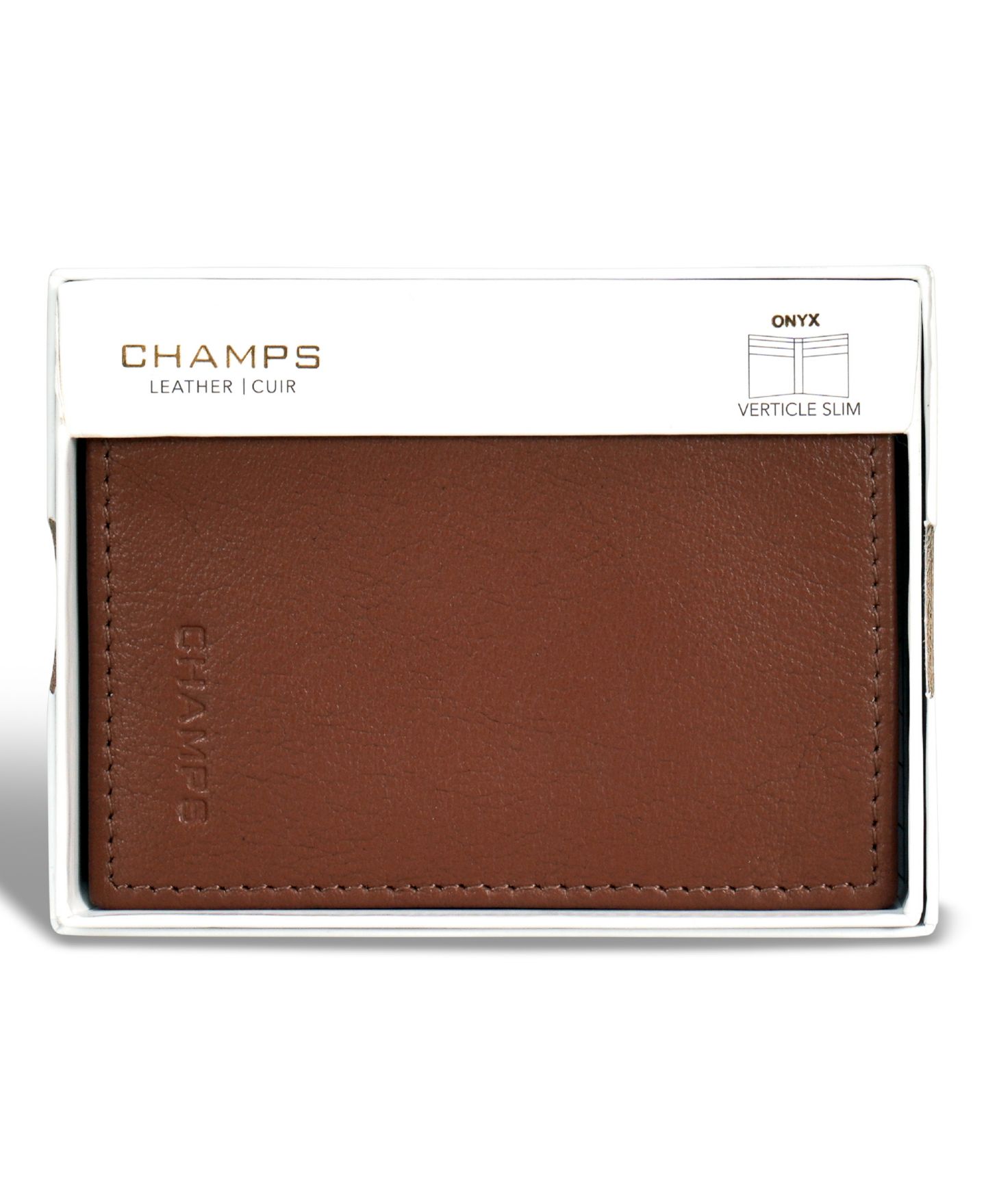 Мужской кошелёк CHAMPS Onyx Collection Leather Vertical Slim Wallet, цвет: Чёрный — фото 9