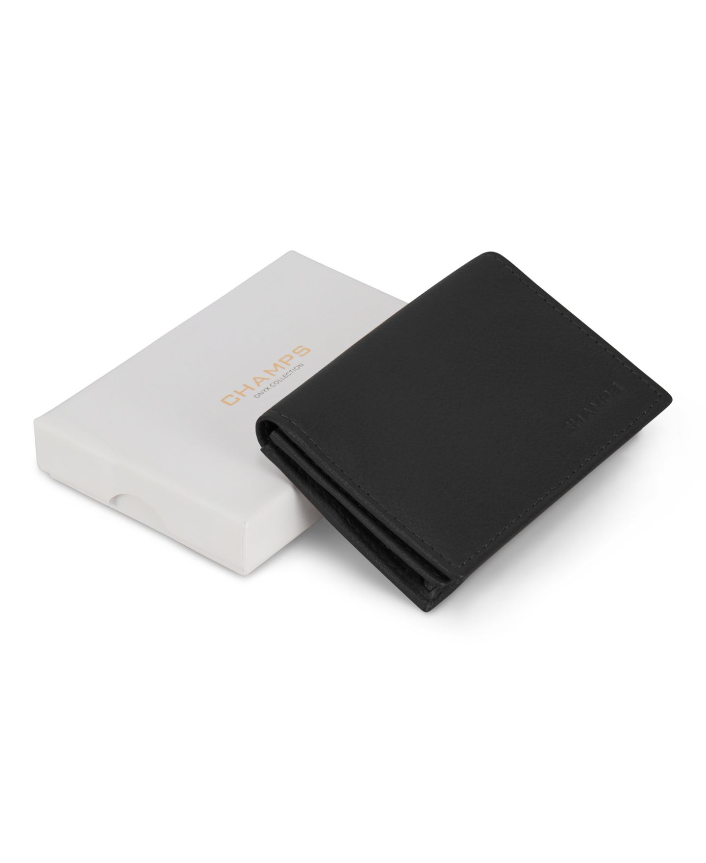 Мужской кошелёк CHAMPS Onyx Collection Leather Card Case, цвет: Чёрный — фото 4
