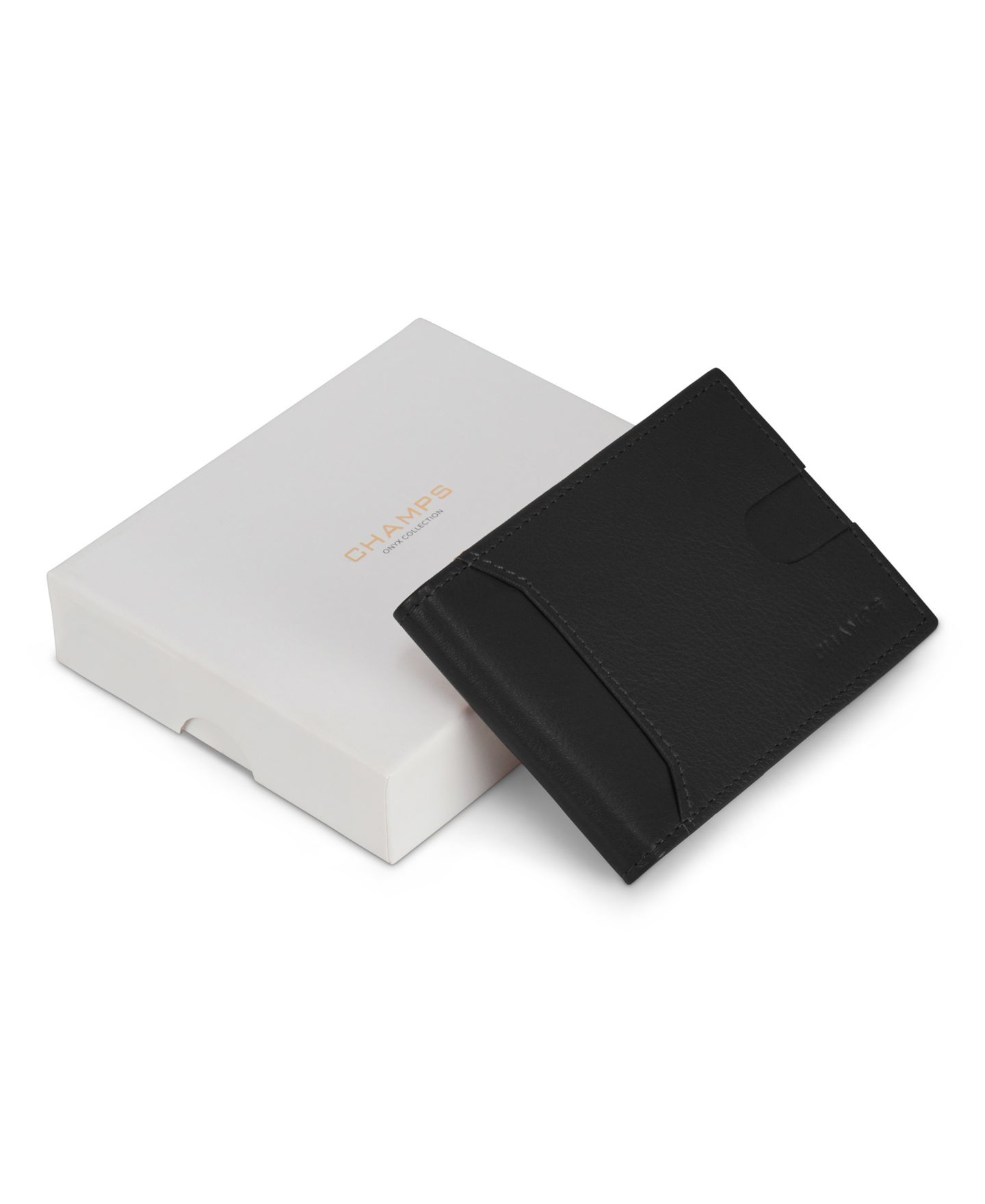 Мужской кошелёк CHAMPS Onyx Collection Leather Bi-Fold Clip Wallet, цвет: Чёрный — фото 4