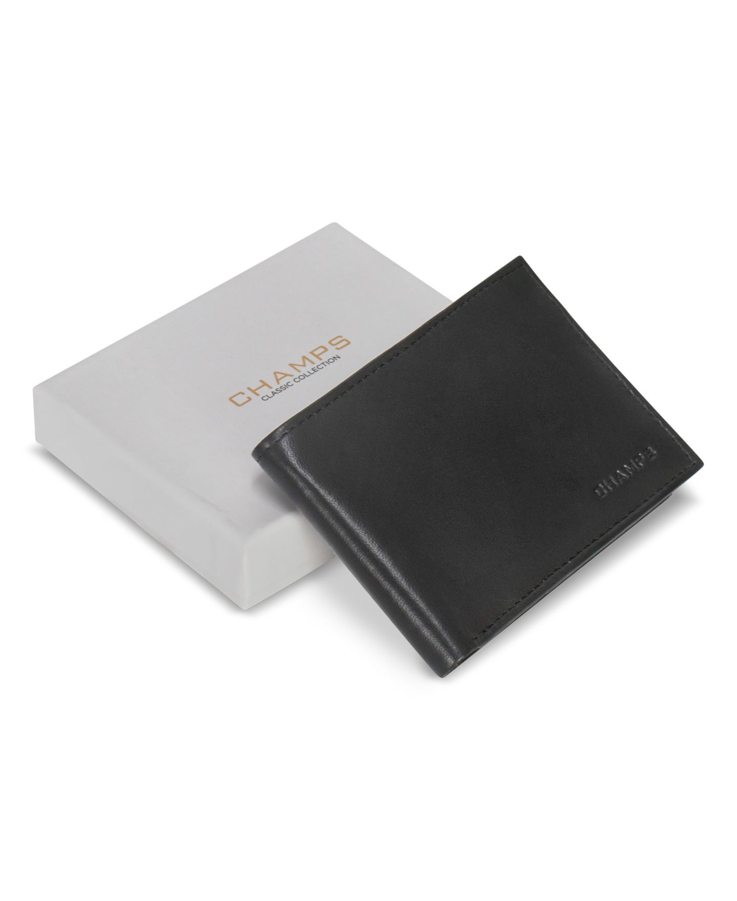 Мужской кошелёк CHAMPS Classic Collection Leather Center-Wing Wallet, цвет: Чёрный — фото 5