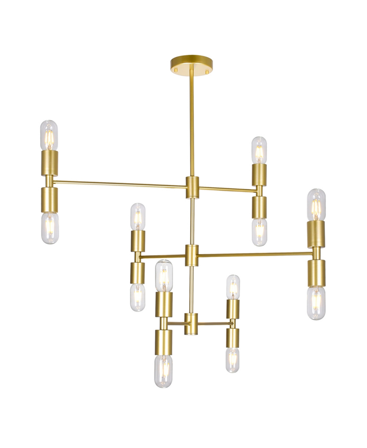 Shop Cwi Lighting 22" Metal Hand Crank 12 Light Chandelier In Medallion Gold