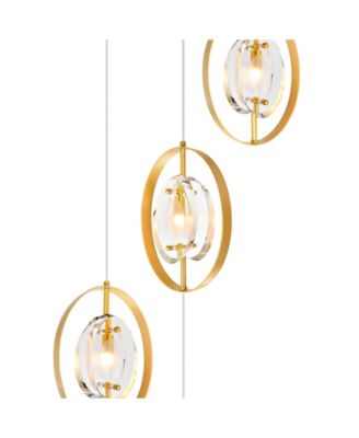 82" Metal Iris 6 Light Pendant