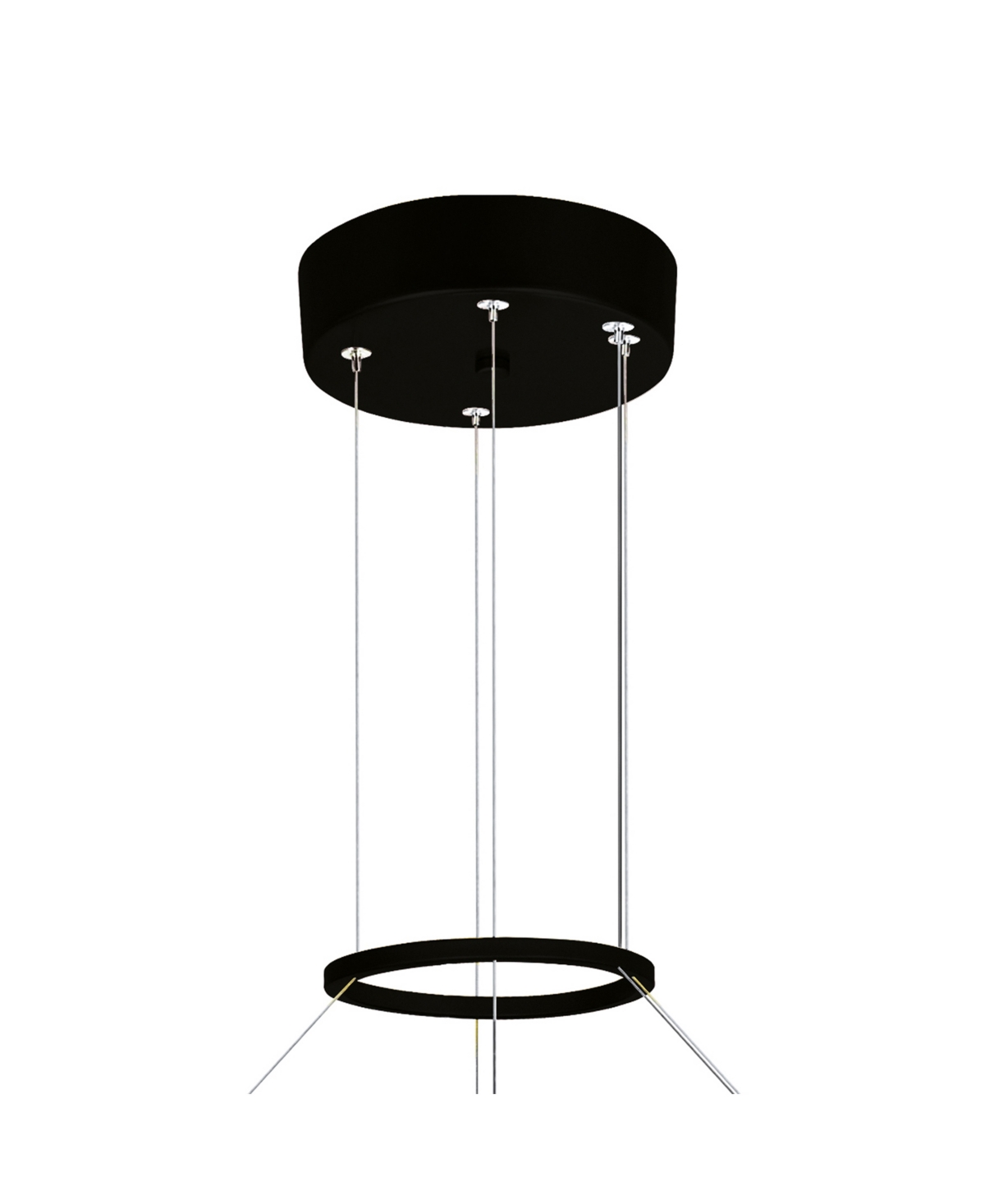 Cwi Lighting 14" Metal Guadiana Led Chandelier In Black Satin Gold