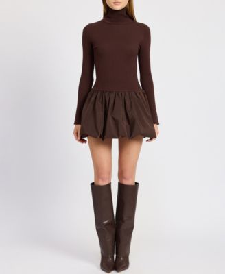 En Saison - Women's Giovanna Mixed-Media Mini Dress