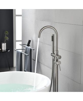 Freestanding Bathtub Faucet - High Flow Tub Filler with Handheld Shower and Swivel Spout