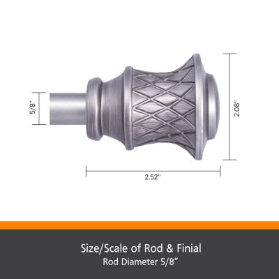 Kenney Fast Fit Jamey 5/8 Inch Decorative Curtain Rod for Easy Installation