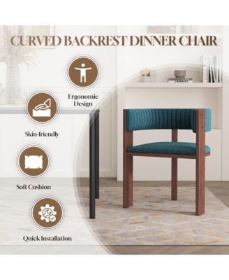 Teddy Set of 2  Fabric Adjustable Foot Nails Upholstered Seating  Dining Chair