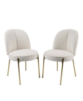 Teddy Set of 2  Fabric Adjustable Foot Nails Upholstered Seating  Dining Chair