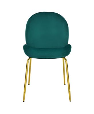 4PCS Velvet Dining Chair Accent Leisure Chair Armless Side Chair Green