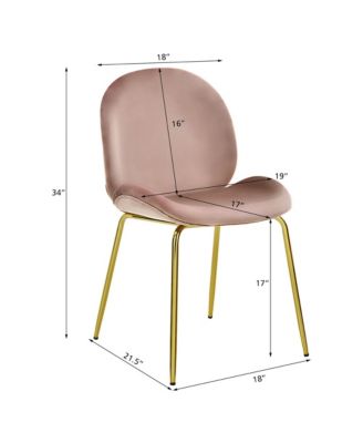 4PCS Velvet Dining Chair Accent Leisure Chair Armless Side Chair Green