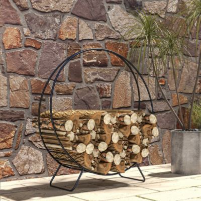 40&amp;#x22; Waterproof Firewood Rack with Cover, Outdoor Indoor Log Rack