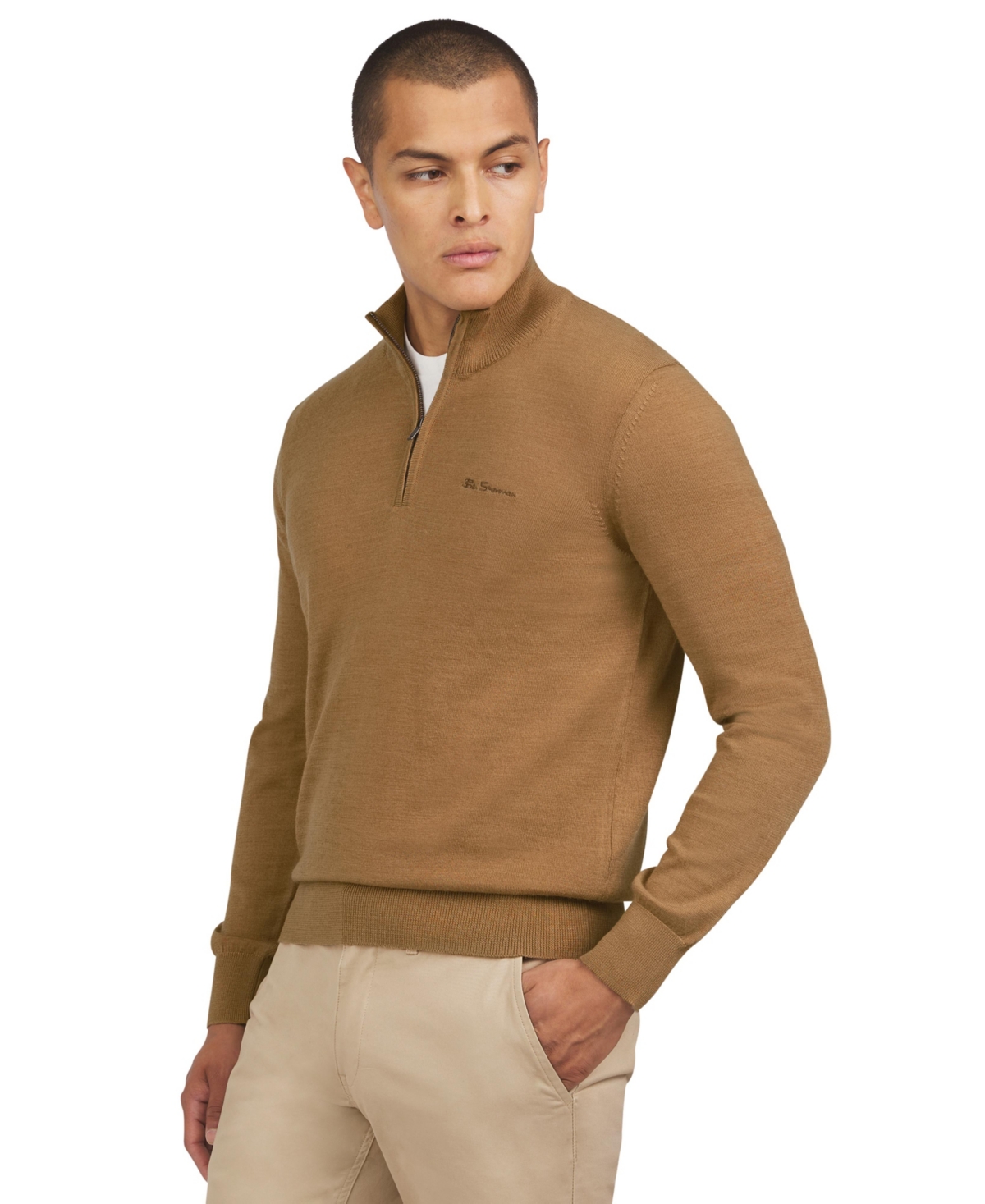 Ben Sherman Men's Merino Half Zip Sweater