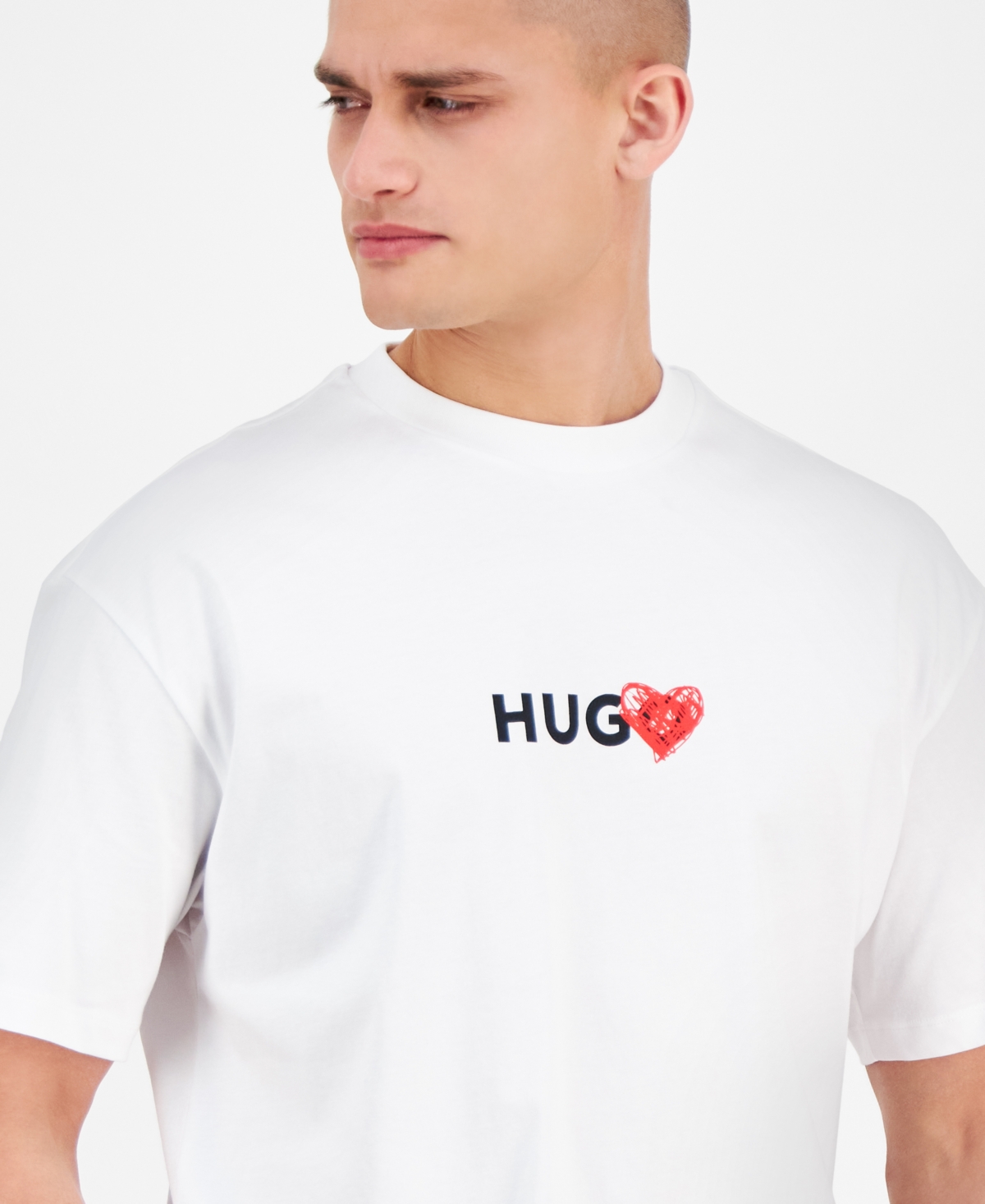 Hugo by Hugo Boss Men's Dewdam 10258021 01 Relaxed-Fit Graphic T-Shirt