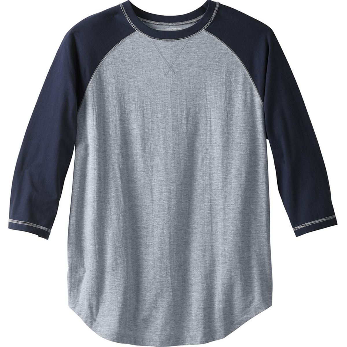 Big & Tall by KingSize Crewneck Raglan Tee - Deep burgundy