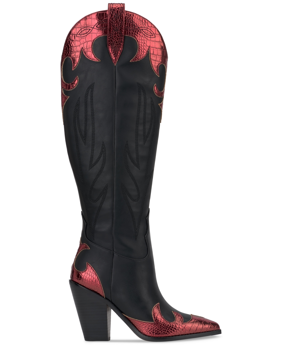 Jessica Simpson Women's Rhetta Flame Knee-High Cowboy Boots -Oxblood