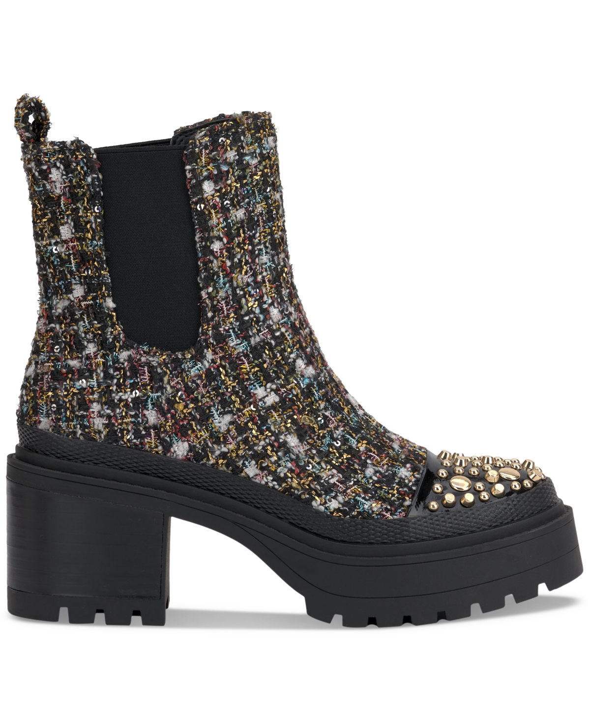 JESSICA SIMPSON WOMEN'S JYMMIE EMBELLISHED CHELSEA LUG SOLE BOOTIES 