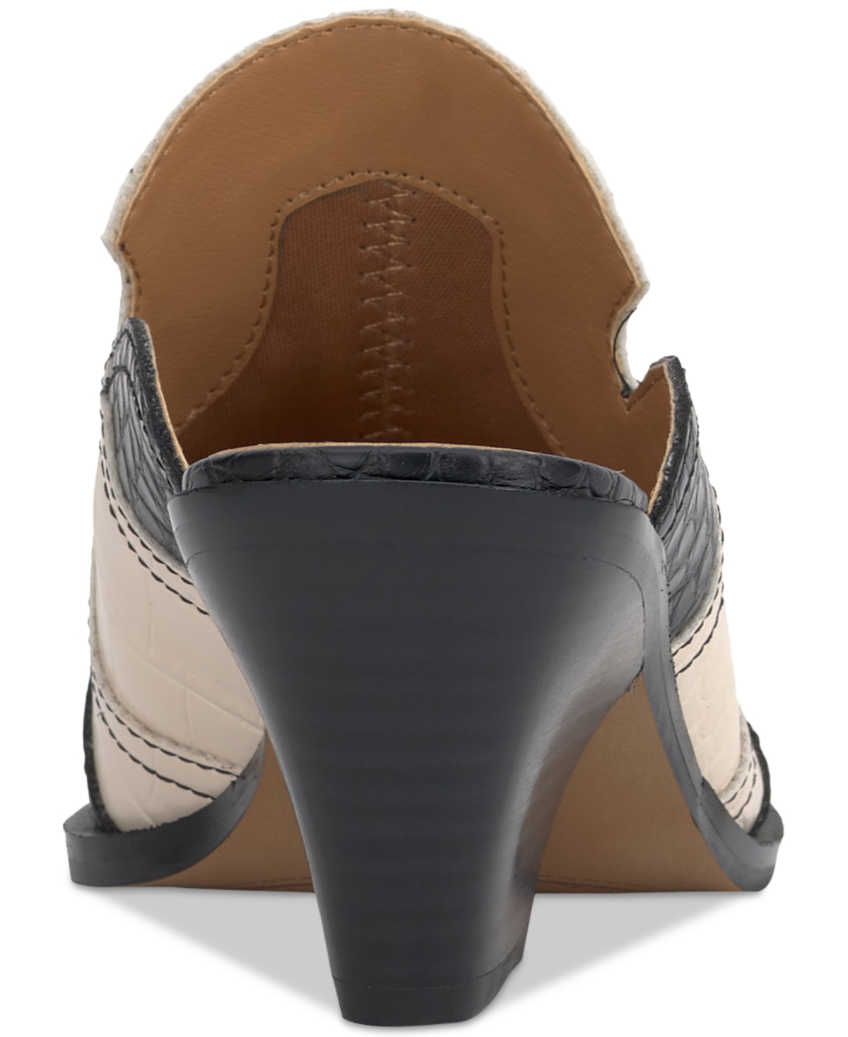 Jessica Simpson Women's Zurina Western Heeled Mules -Chalk Croco