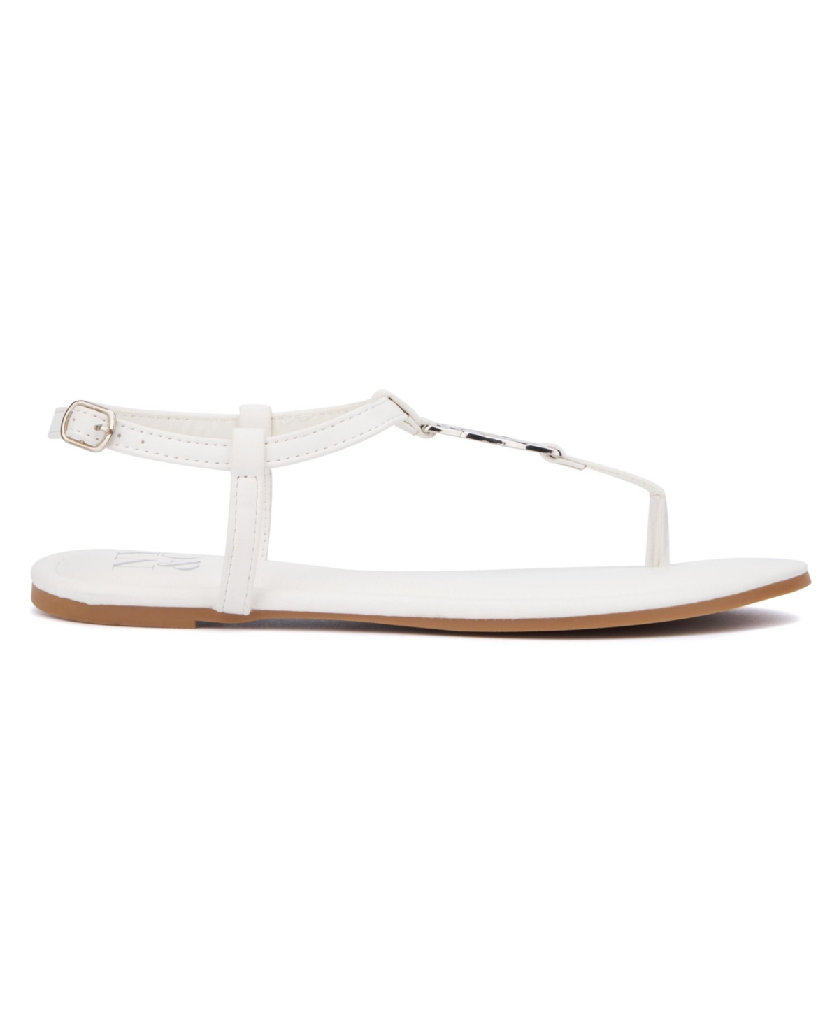 New York & Company Women's Kaia T-Strap Sandal With Metal Hardware